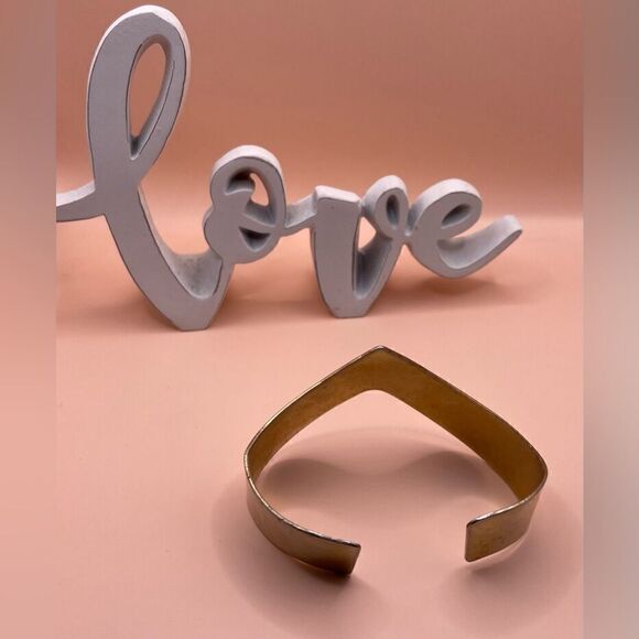 🔥❤️🔥 Raw Brass Adjustable Chevron Cuff Bracelet One Size Fits Most Add a… - Picture 9 of 9